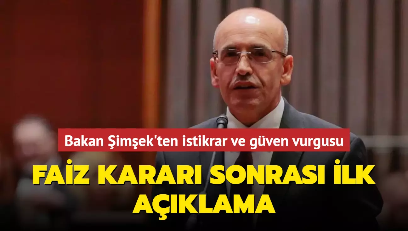 Bakan Şimşek’ten istikrar mesajı: "Bu hedeflere ulaşmakta kararlıyız"