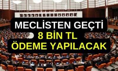 TBMM'de Kabul Edildi ve Gece Yarısı Resmi Gazetede Yayımlandı! Tek Sefere Mahsus 8 Bin TL Ödeme Yapılacak