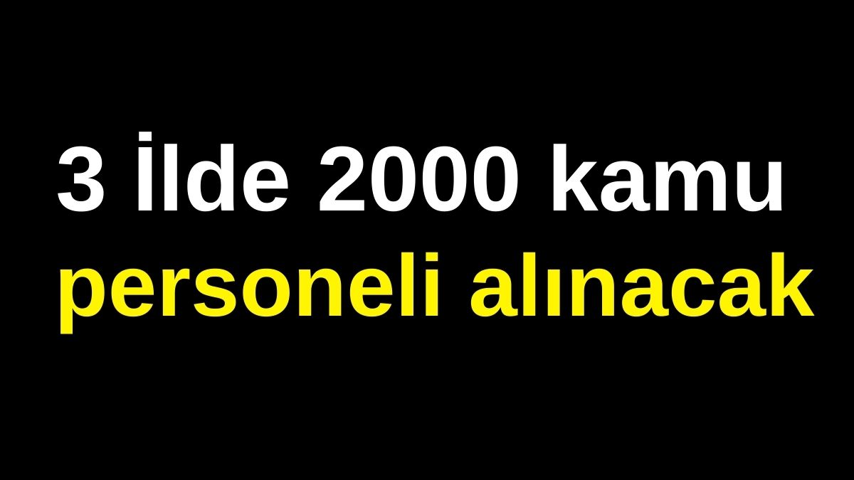 Devlet istihdam kapısını açtı! KAMUYA 3 şehirde toplam 2 bin işçi alımı yapılacak