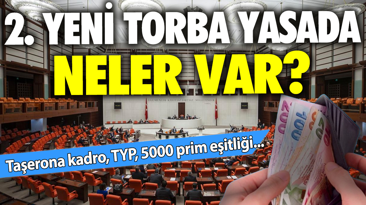 2. Torba Yasa Bol Sürprizlerle Geliyor! Taşerona Kadro, Erken Emeklilik, Genel Af, En Düşük Emekli ve Memur Zammı