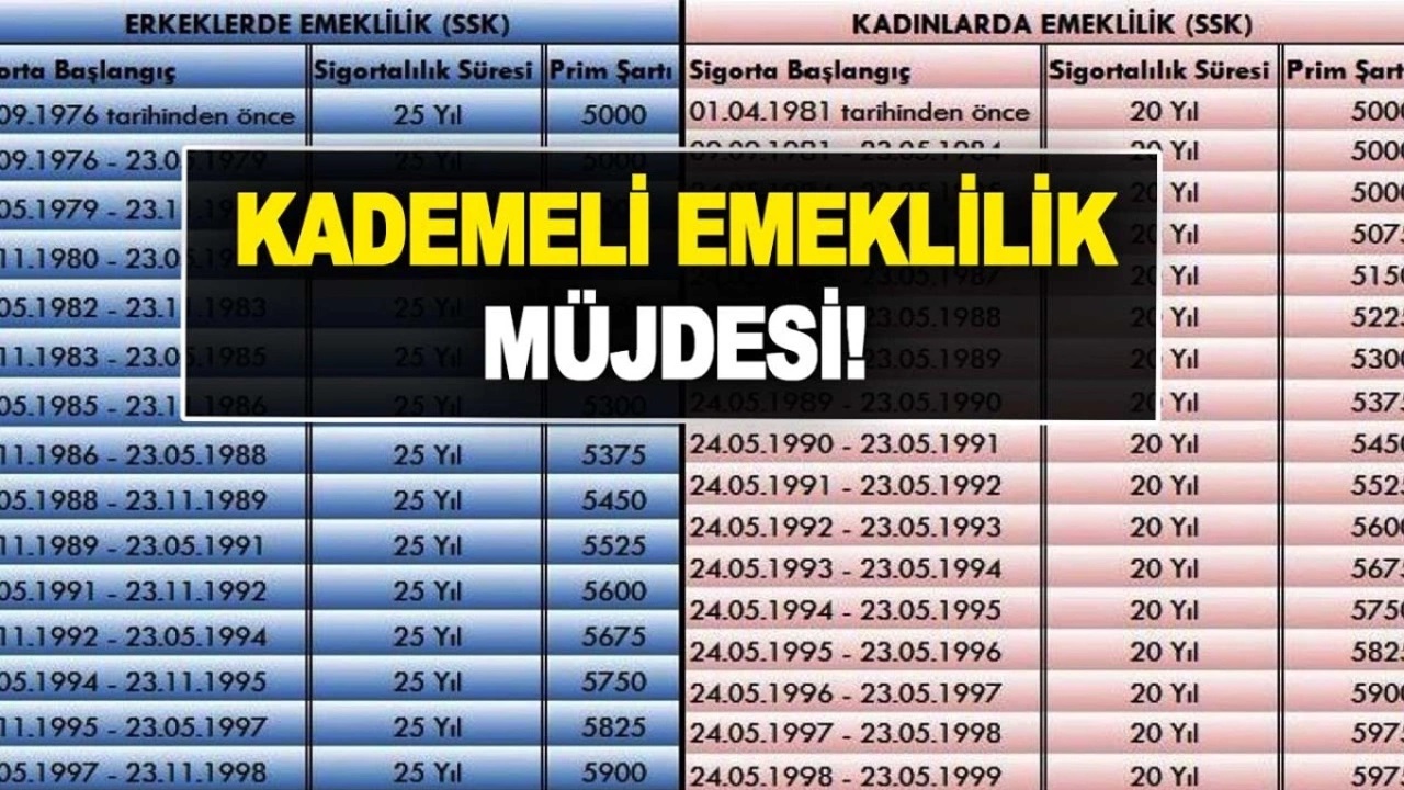 1.1 Milyon Kişi 5 Yıl Erken Emekli Olacak! Resmi AÇIKLAMA Geldi! Kademeli Emeklilik Tablosu KESİNLEŞTİ