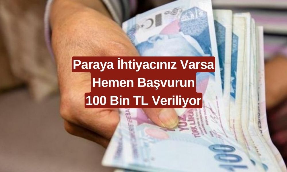 Acil Para İhtiyacı Olan TC Kimliğiyle Başvursun! Tam Tamına 100.000 TL Verilecek