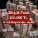 4 Banka Peş Peşe Açıkladı! En Düşük Faiz Oranıyla 100.000 TL İhtiyaç Kredisi Başvuruları Açıldı