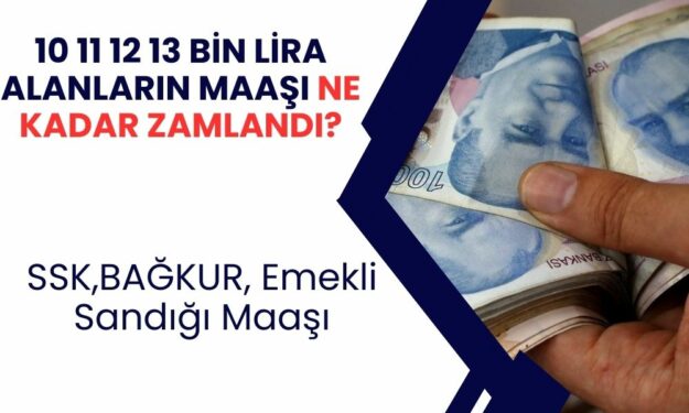 SSK, Bağkur ve Emekli Sandığı Maaşları Ne Kadar Oldu? 10 11 12 13 Bin TL Alanların Maaşı Ne Kadar Zamlandı?