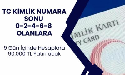 TC Kimlik Numarasının Sonu 0-2-4-6-8 Olanlar 9 Gün İçinde 90.000 TL Ödeme Alacak