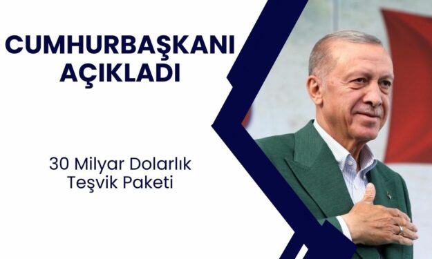 Cumhurbaşkanı Erdoğan 30 milyar dolarlık teşvik paketini duyurdu