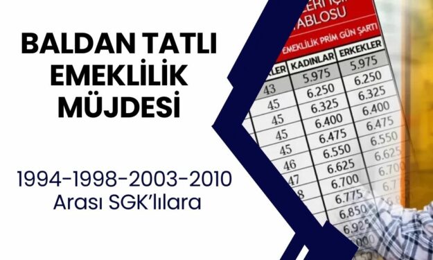 1994-1998-2003-2010 sigorta girişliler turnayı gözünden vurdu! 5000-5600-7000 gün prim ile baldan tatlı emeklilik müjdesi