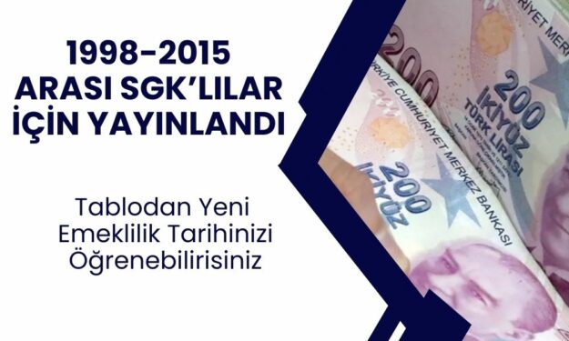 1992 1996 2002 2009 2015 girişlilere! SGK prim başlangıç tarihinize göre emeklilik yaş tablonuz hazır