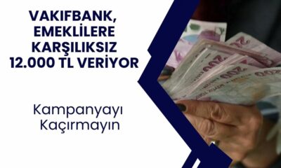 Vakıfbank Emeklilere Müjdeyi Verdi! Geri Ödemesiz 12.000 TL Sadece Emeklilere Yatacak