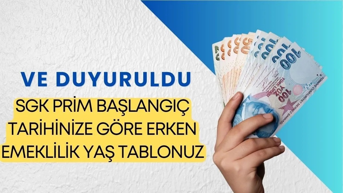 1991 1994 1997 2002 2008 2015 seneleri kılavuzu açıklandı! SGK prim başlangıç tarihinize göre erken emeklilik yaş tablonuz geldi!