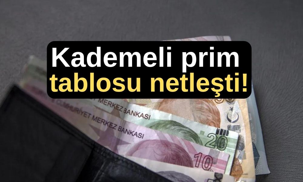 Kademeli prim tablosu netleşti!