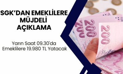 SGK Emeklilere Sevindirici Haberi Verdi! Yarın Saat 09.30'da Emekli Hesaplarına 19.980 TL Yatacak