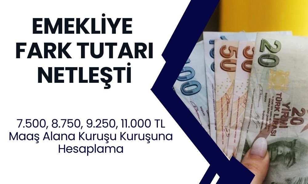 Emekliye fark tutarı netleşti! 7.500, 8.750, 9.250, 11.000 TL maaş alana kuruşu kuruşuna hesaplama: O tarihten sonra