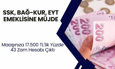 12.500 TL maaş alan SSK, Bağ-Kur, EYT emeklisine müjde: Maaşınıza 17.500 TL'lik yüzde 43 zam hesabı çıktı! Az primle gün sayanlar dikkat