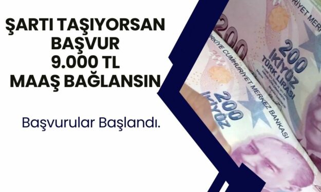 Bu Şartları Taşıyana 9 Bin TL Maaş Bağlanıyor