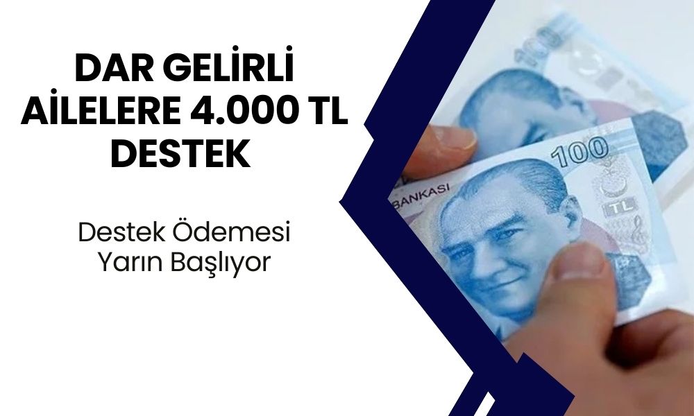 Dar Gelirli Ailelere 4.000 TL Maddi Destek! Yarın Sabah 9.00'dan Sonra ATM'den Çekebilirsiniz