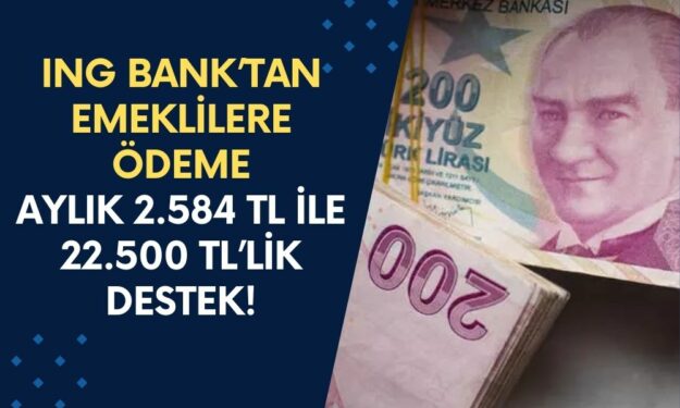 ING Bank’tan Emeklilere Ödeme Verecek: Aylık 2.584 TL ile 22.500 TL’lik Destek!