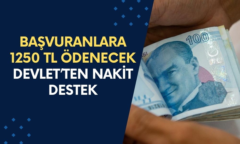 Başvuranlara 1250 TL Ödenecek! Devlet, Geri Ödemesiz, Borçsuz Nakit Destek