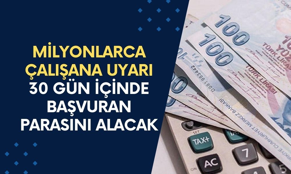 Milyonlarca Çalışana Uyarı: 30 Gün İçinde Başvuran Parasını Alacak