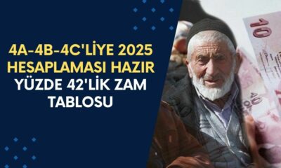 Emekliye Yüzde 42'lik Zam Çizelgesi Ayyuka Çıktı! 4A-4B-4C'liye 2025 Hesaplaması Hazır: 11.250, 12.600, 13.400, 18.000 TL Alana...