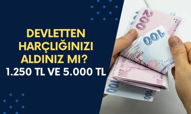 Devletten 1.250 TL ve 5.000 TL Harçlık Hediyesi