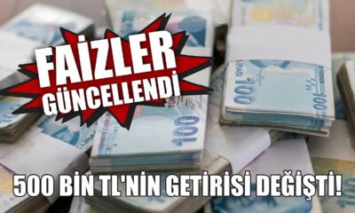 500 bin TL'nin aylık mevduat faizi getirisi