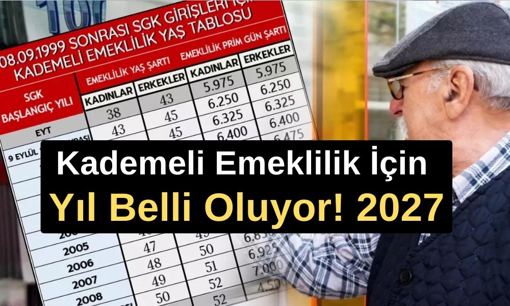 Kademeli Emeklilik İçin Yıl Belli Oldu! 2027