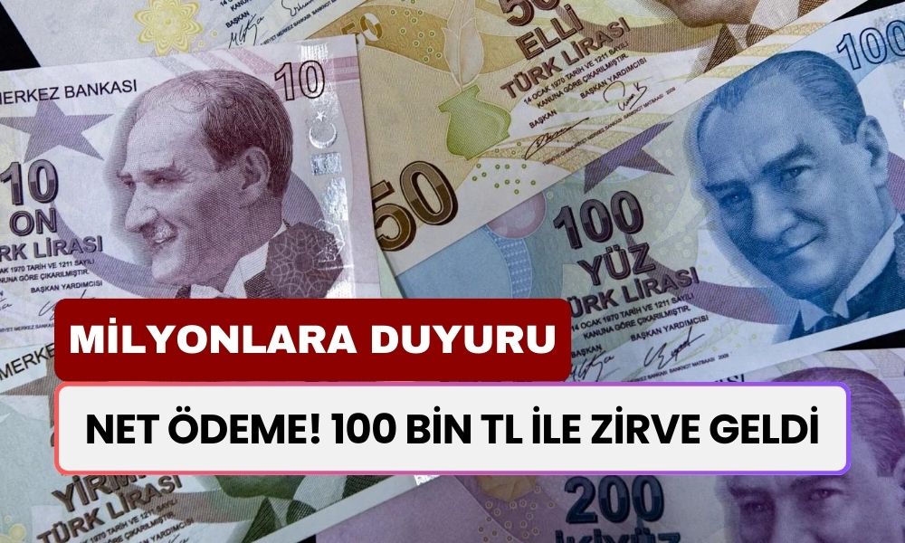 100.000 TL Hesaplara Yatacak! Emekliler ve Çalışanlar Müjde! Net Ödeme Zirveye Ulaştı