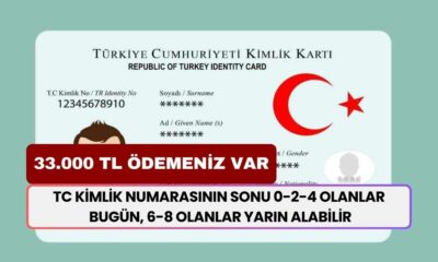 Hesabınıza Yatmayı Bekleyen 33.000 TL Ödemeniz Var! TC Kimlik Numarasının Sonu 0-2-4 Olanlar Bugün, 6-8 Olanlar Yarın Alabilir