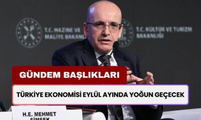 Türkiye Ekonomisi Eylül Ayında Yoğun Geçecek! İşte Gündem Başlıklar!