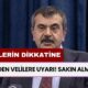 MEB'den Velilere Uyarı! Sakın Almayın