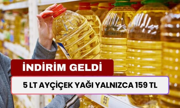 Ayçiçek Yağına REKOR İNDİRİM! 5 Litrelik Ayçiçek Yağı Sadece 159 TL’ye Satışta!