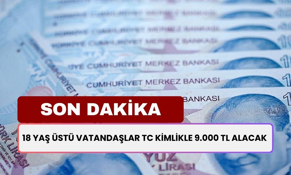 18 Yaş Üstü Vatandaşların Cebine Nakit Para Yatırılacak! Başvurmayan Kalmasın, 9.000 TL Verilecek