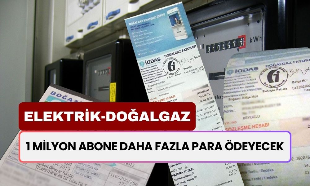 Elektrik ve Doğalgaz Aboneleri Dikkat! 1 Milyon Abone Fazladan Para Ödeyecek