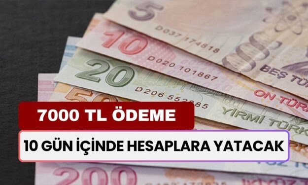 7000 TL Ödeme! 10 Gün İçinde Hesabınıza Transfer Olacak