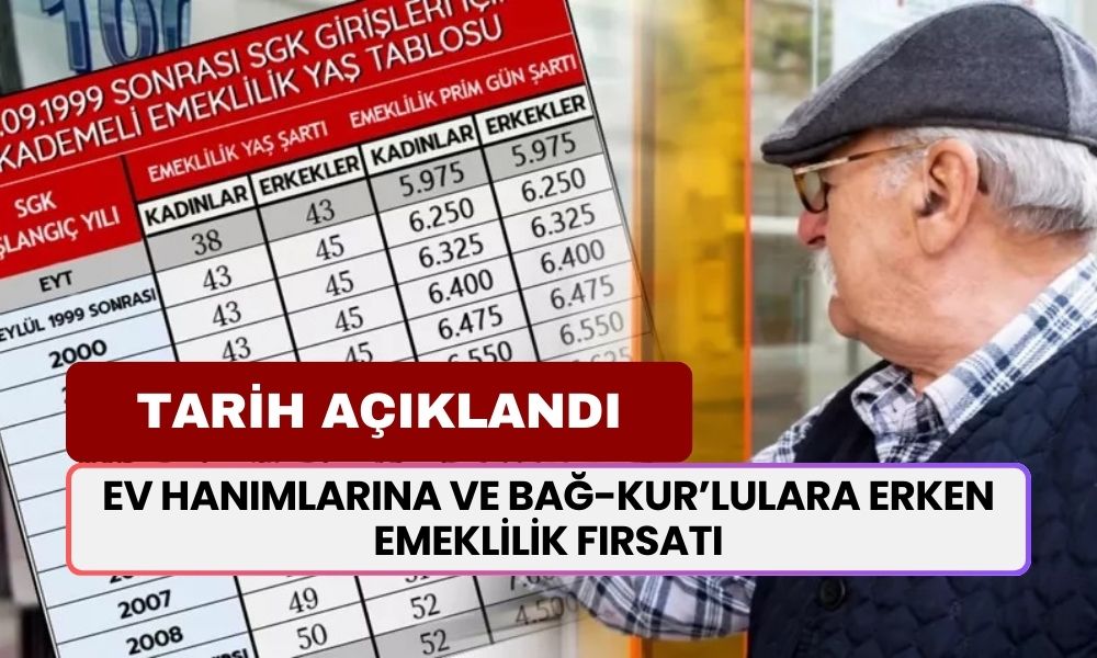 Erken emeklilik için tarih NETLEŞTİ! Ev hanımlarına ve BAĞKUR'lulara müjde geldi