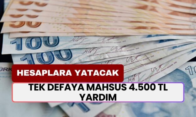 Tek Defaya Mahsus 4.500 TL Yardım Hesaplara Yatacak!