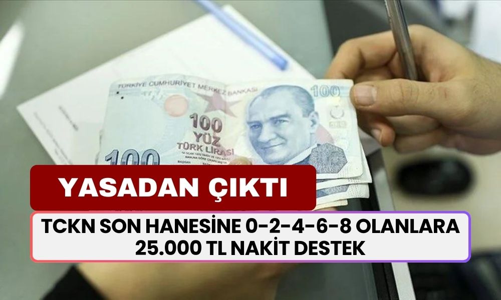 Yasadan yardım çıktı! TCKN son hanesine 0-2-4-6-8 olanlara 25.000 TL nakit destek!