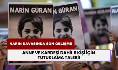 SON DAKİKA! Narin Güran Cinayetinde SON GELİŞME: Anne ve Kardeşi Dahil 9 Kişi İçin Tutuklama Talebi!