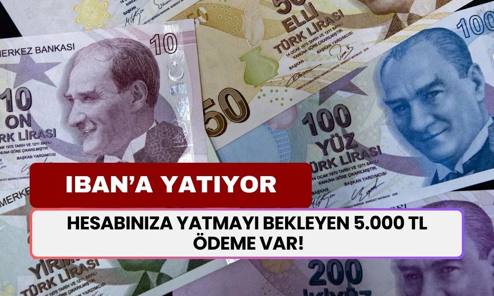 Hesabınıza yatmayı bekleyen 5.000 TL ödeme var! IBAN numarasına yatacak