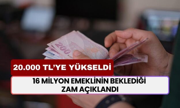 16 Milyon Emeklinin Beklediği Zam Açıklandı: Ek Ödeme 20.000 TL’ye Yükseldi