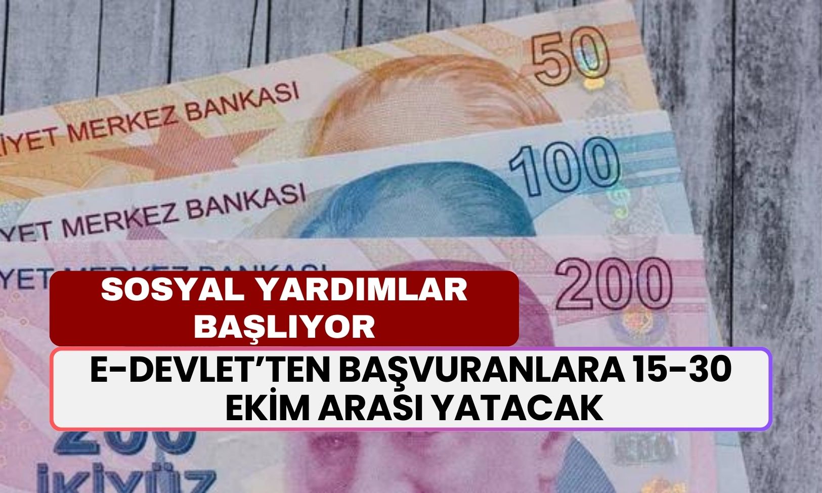 Sosyal Yardımlar Başlıyor! E-Devlet’ten Başvuranlara 15-30 Ekim Arası Yatacak