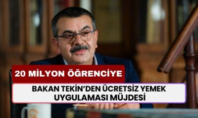 Milli Eğitim Bakanı Yusuf Tekin’den 20 Milyon Öğrenciye Ücretsiz Yemek Uygulaması Müjdesi