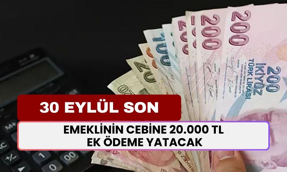 Emekliye Ek Ödeme Müjdesi: 30 Eylül'e Kadar Başvur 20.000 TL'yi Cebine Yatsın