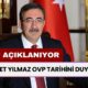 OVP Açıklanıyor! Cumhurbaşkanı Yardımcısı Cevdet Yılmaz Tarihi Duyurdu, Geliyor