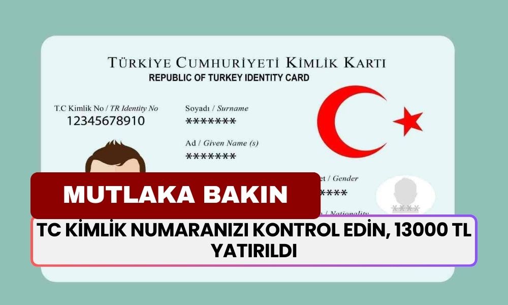 TC Kimlik Numaranızı Kontrol Edin, 13000 TL Yatırıldı