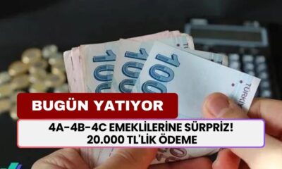 4A-4B-4C emeklilerine sürpriz! 20.000 TL'lik ödeme bugün hesabınıza yatırılacak