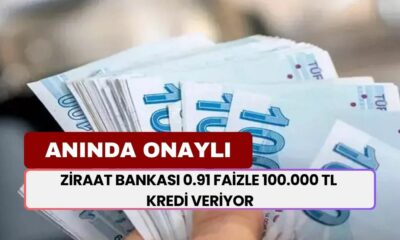 Ziraat Bankası 0.91 Faizle 100.000 TL Kredi Veriyor! Başvurular Anında Onaylanacak