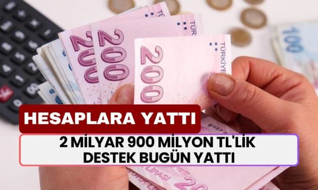 HESAPLARA YATTI! 2 Milyar 900 Milyon TL'lik Destek Bugün Hesaplara Yatırıldı