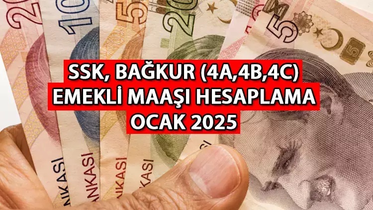 SGK Emekli maaş zammı yeni yılda ne kadar, kaç TL olacak? Yeni SSK (4A), Bağkur (4B) ve Emekli Sandığı (4C) 2025 Ocak zamlı yeni emekli maaşı hesaplama detayı yeni yıl yaklaşırken yoğun olarak araştırılıyor.